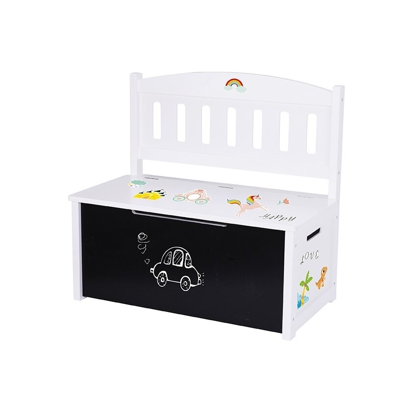 Tooky Toy medinė 3in1 žaislų dėžė, suoliukas su piešimo lenta 4 Tooky Toy medinė 3in1 žaislų dėžė, suoliukas su piešimo lenta 4