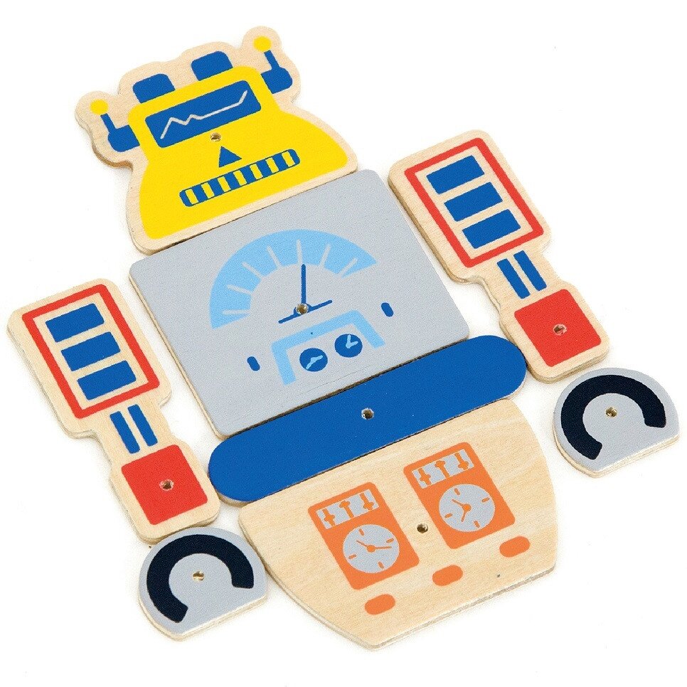 VIGA medinė kalimo mozaika Robotai 45 elementai Montessori 11