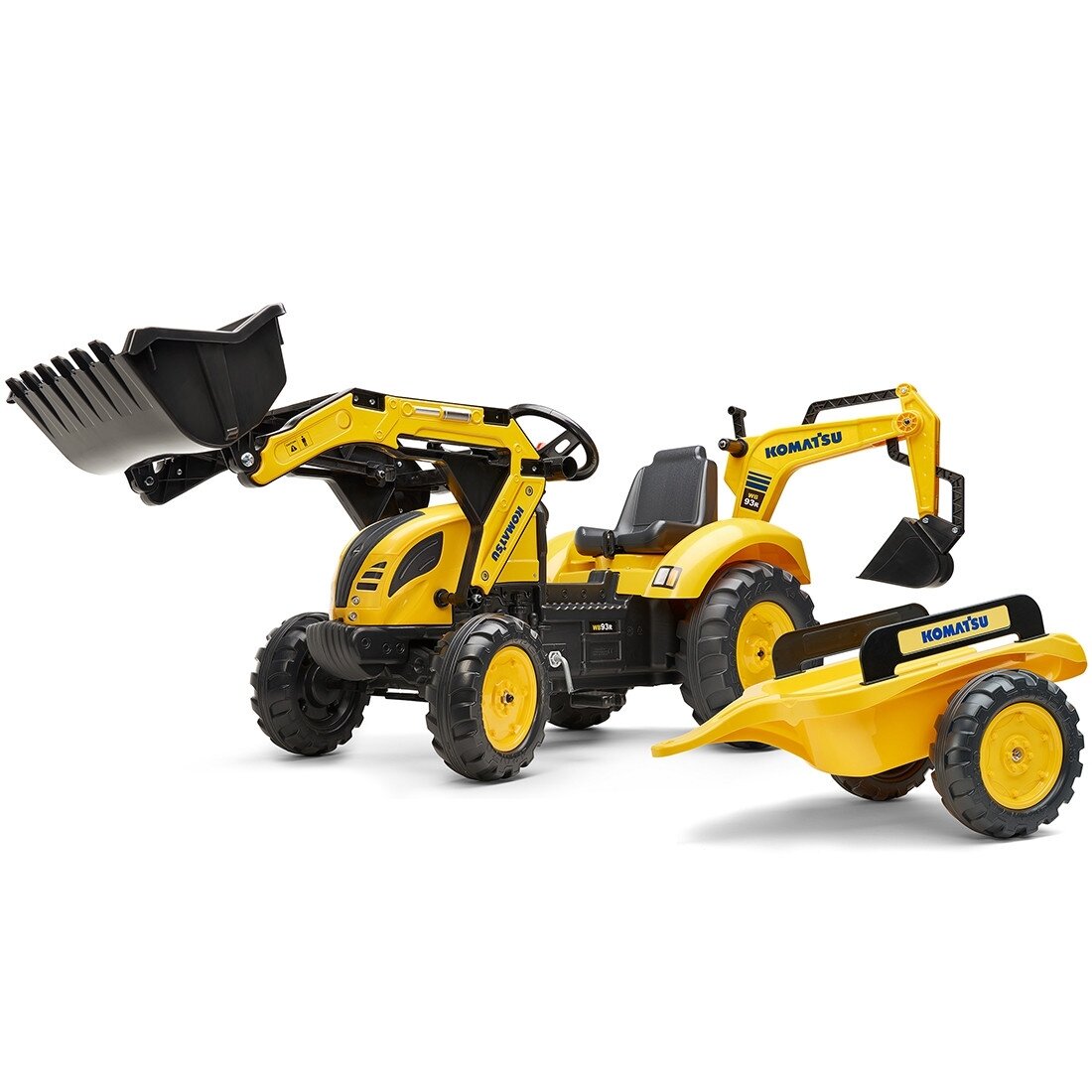 FALK pedalinis traktorius Komatsu ekskavatorius-krautuvas su priekaba 3–7 m. 5