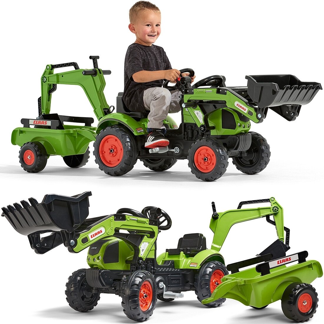 FALK traktorius su priekaba CLAAS Arion Backhoe KAUŠAS + krautuvas nuo 2 metų