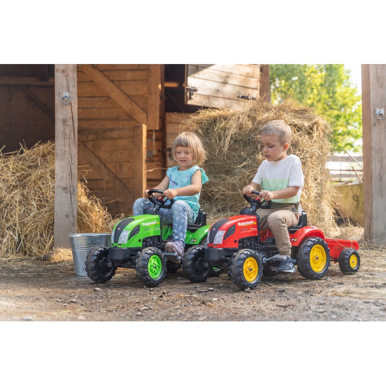 FALK Country Farmer pedalinis traktoriukas su priekaba žalias 2–5 m. 1