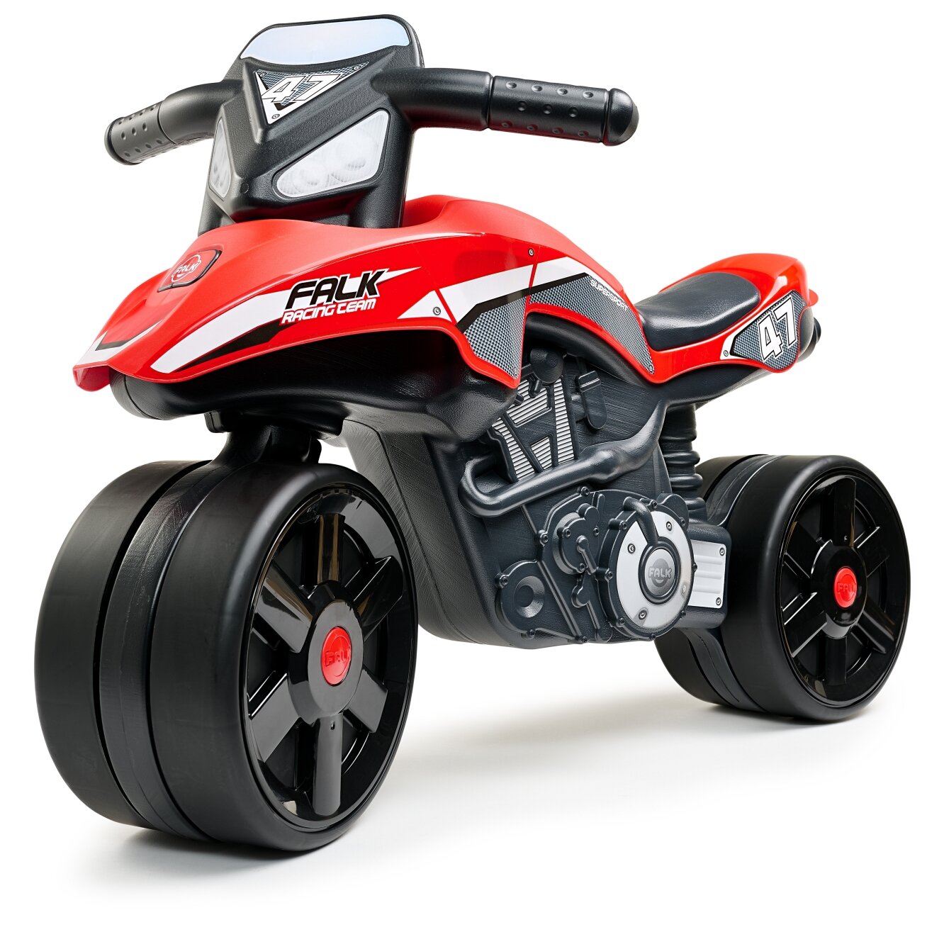 FALK Ežiukas Racing Team raudonas balansinis motocikliukas, platūs ratai, nuo 1 metų FALK Ežiukas Racing Team raudonas balansinis motocikliukas, platūs ratai, nuo 1 metų