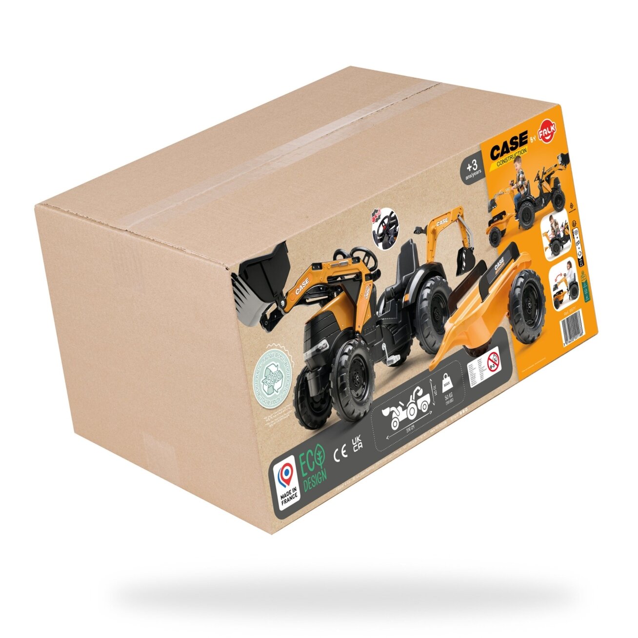 FALK pedalinis traktorius Case CE su ekskavatorium, frontiniu krautuvu ir priekaba 3–7 m. 17 FALK pedalinis traktorius Case CE su ekskavatorium, frontiniu krautuvu ir priekaba 3–7 m. 17