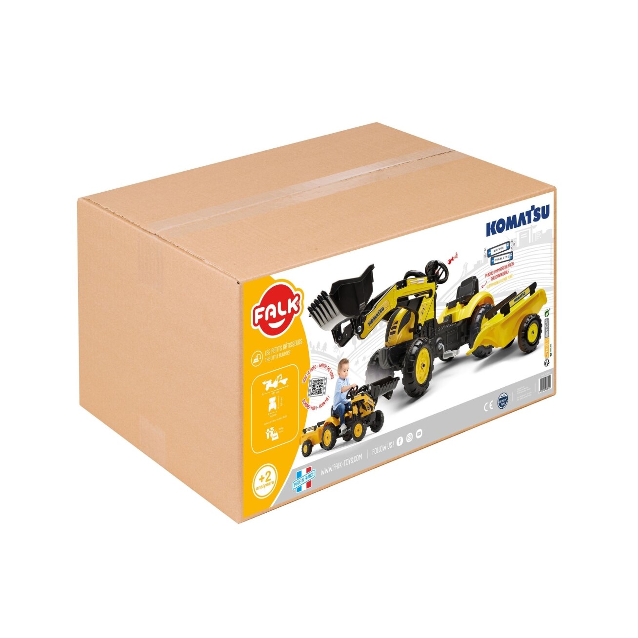 FALK pedalinis traktorius-ekskavatorius Komatsu su priekaba ir kaušu 2–5 metų vaikams 8 FALK pedalinis traktorius-ekskavatorius Komatsu su priekaba ir kaušu 2–5 metų vaikams 8