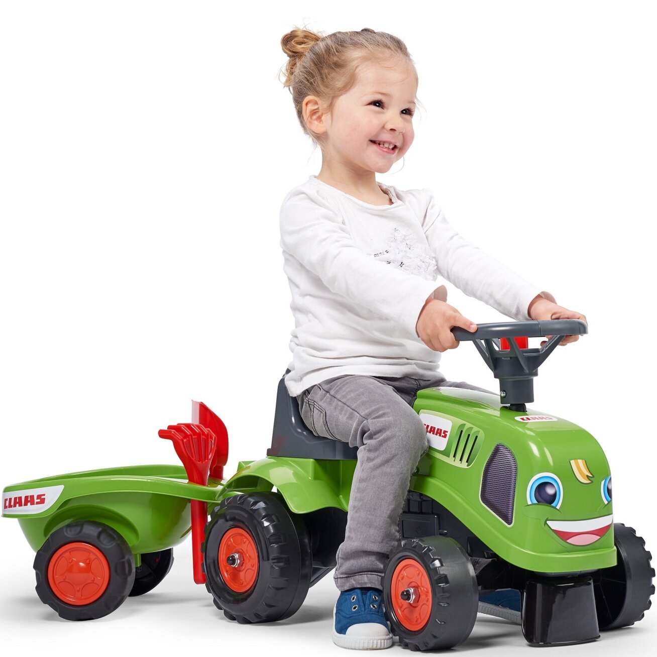 FALK Baby Claas žalias traktoriukas su priekaba + priedai nuo 1 metų 14 FALK Baby Claas žalias traktoriukas su priekaba + priedai nuo 1 metų 14