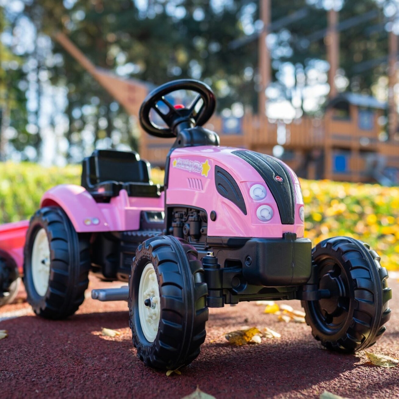 FALK pedalinis traktorius Country Star rožinis + priekaba ir garso signalas 2–5 m. 14