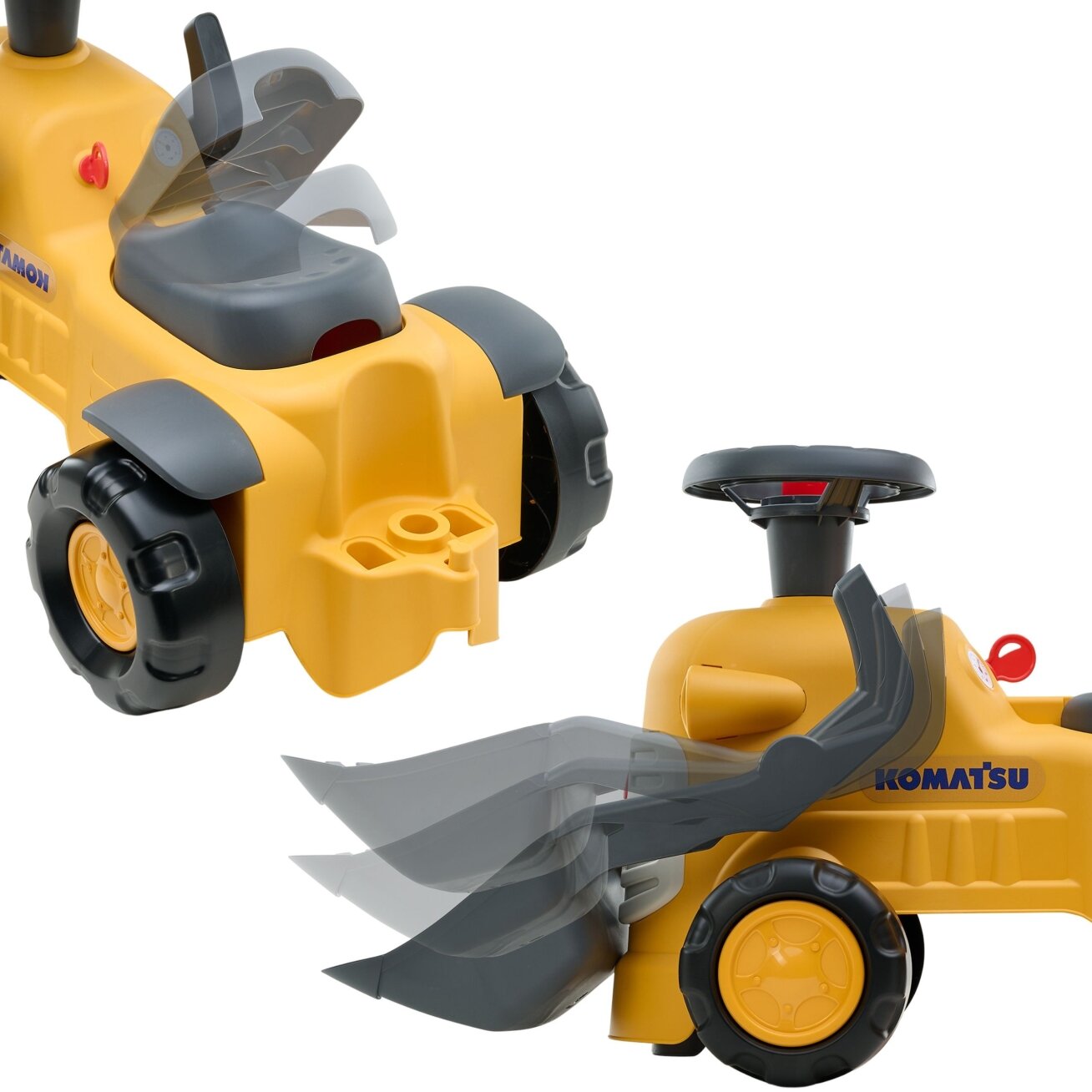 FALK paspirtukas-traktorius ekskavatorius Komatsu su kaušu ir signalu 1–3 m. 9
