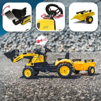FALK pedalinis traktorius-ekskavatorius Komatsu su priekaba ir kaušu 2–5 metų vaikams 4 FALK pedalinis traktorius-ekskavatorius Komatsu su priekaba ir kaušu 2–5 metų vaikams 4