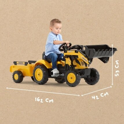FALK pedalinis traktorius-ekskavatorius Komatsu su priekaba ir kaušu 2–5 metų vaikams 7 FALK pedalinis traktorius-ekskavatorius Komatsu su priekaba ir kaušu 2–5 metų vaikams 7