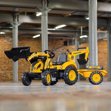 FALK pedalinis traktorius Komatsu ekskavatorius-krautuvas su priekaba 3–7 m. 2