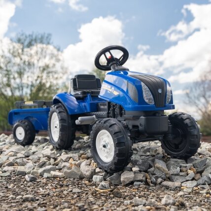 FALK pedalinis traktorius New Holland su priekaba ir atidaromu variklio dangčiu 2–5 m. 13 FALK pedalinis traktorius New Holland su priekaba ir atidaromu variklio dangčiu 2–5 m. 13