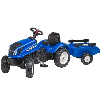 FALK pedalinis traktorius New Holland su priekaba ir atidaromu variklio dangčiu 2–5 m. 16