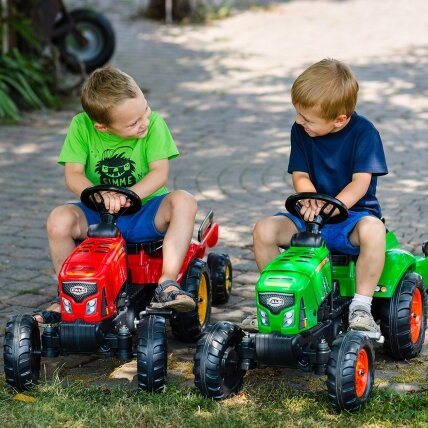 FALK pedalinis traktorius Supercharger su priekaba ir atidaromu variklio dangčiu, raudonas 2–5 m. 3 FALK pedalinis traktorius Supercharger su priekaba ir atidaromu variklio dangčiu, raudonas 2–5 m. 3
