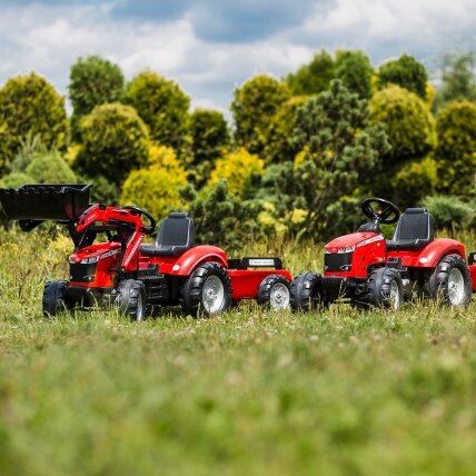 FALK pedalinis traktorius Massey Ferguson 8740S su kaušu ir priekaba 3–7 m. 4