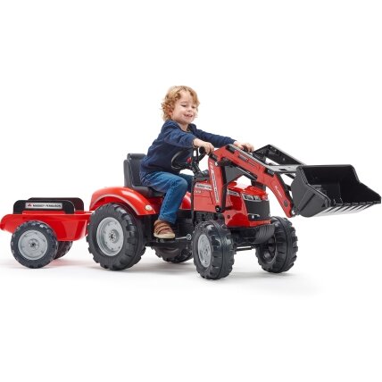 FALK pedalinis traktorius Massey Ferguson 8740S su kaušu ir priekaba 3–7 m. 8 FALK pedalinis traktorius Massey Ferguson 8740S su kaušu ir priekaba 3–7 m. 8
