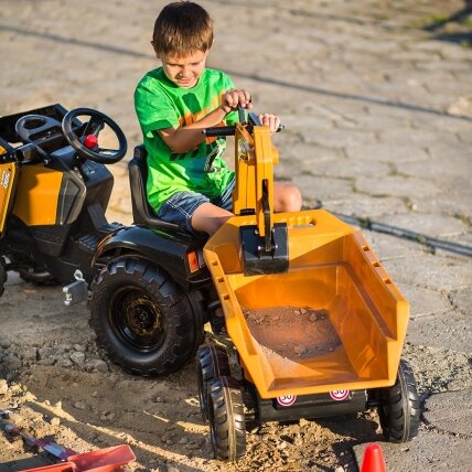 FALK traktorius Case IH Backhoe oranžinis su priekaba, judantis kaušas nuo 3 metų 5 FALK traktorius Case IH Backhoe oranžinis su priekaba, judantis kaušas nuo 3 metų 5