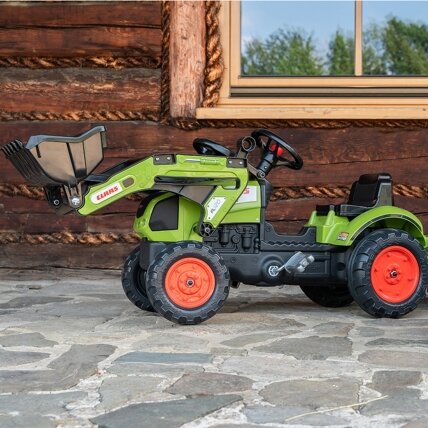 FALK Claas žalias pedalinis traktorius su priekaba ir kaušu 2–5 metų vaikams 6 FALK Claas žalias pedalinis traktorius su priekaba ir kaušu 2–5 metų vaikams 6