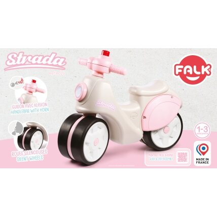 FALK Ežiukas paspirtukas Scooter Strada Retro mergaitei, tylios padangos nuo 1 metų 11