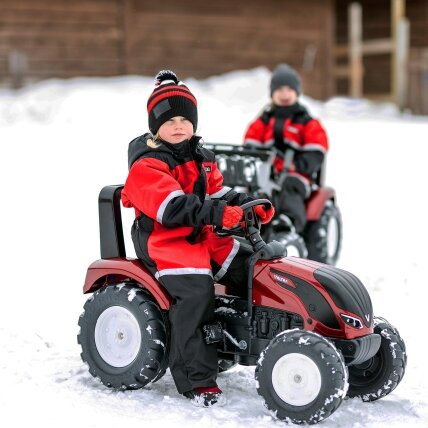 FALK pedalinis traktorius Valtra S4 raudonas su priekaba 3–7 m. 5