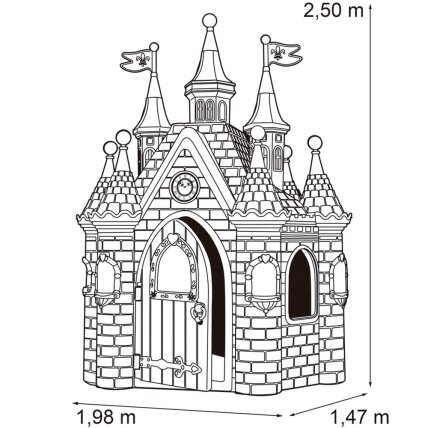 FEBER Didžiuliai princesės rūmai Super Palace sodo namelis 5 FEBER Didžiuliai princesės rūmai Super Palace sodo namelis 5