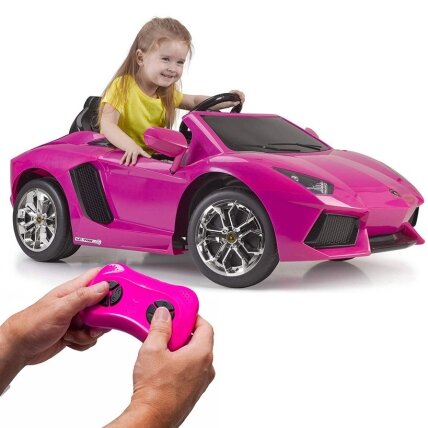 FEBER Lamborghini Aventador Pink elektrinis automobilis 6V 3+ FEBER Lamborghini Aventador Pink elektrinis automobilis 6V 3+
