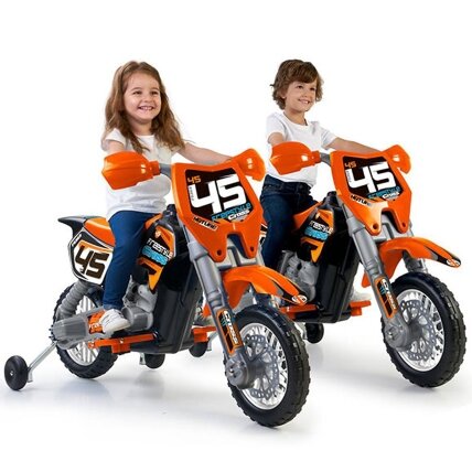 FEBER oranžinis Cross motociklas su 6V akumuliatorium vaikams 1 FEBER oranžinis Cross motociklas su 6V akumuliatorium vaikams 1