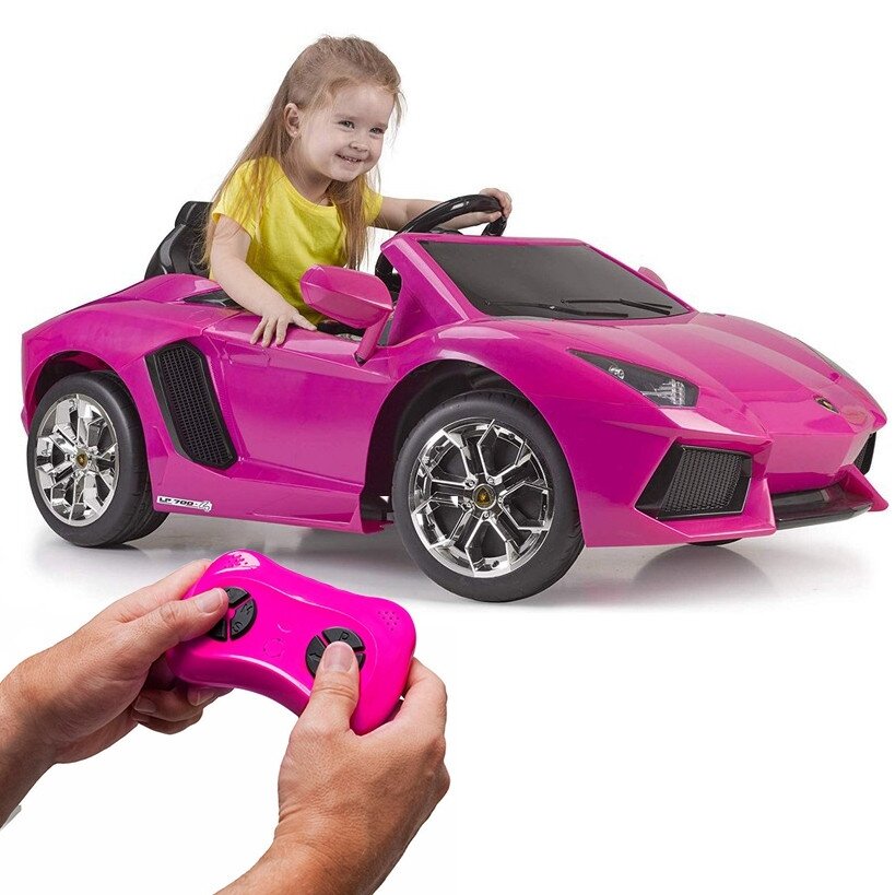 FEBER Lamborghini Aventador Pink elektrinis automobilis 6V 3+ FEBER Lamborghini Aventador Pink elektrinis automobilis 6V 3+