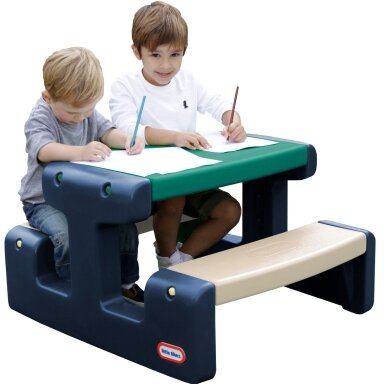 Little Tikes vaikiškas pikniko staliukas mėlynai-žalias, skirtas sodui