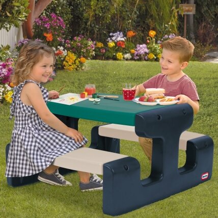 Little Tikes vaikiškas pikniko staliukas mėlynai-žalias, skirtas sodui 1 Little Tikes vaikiškas pikniko staliukas mėlynai-žalias, skirtas sodui 1