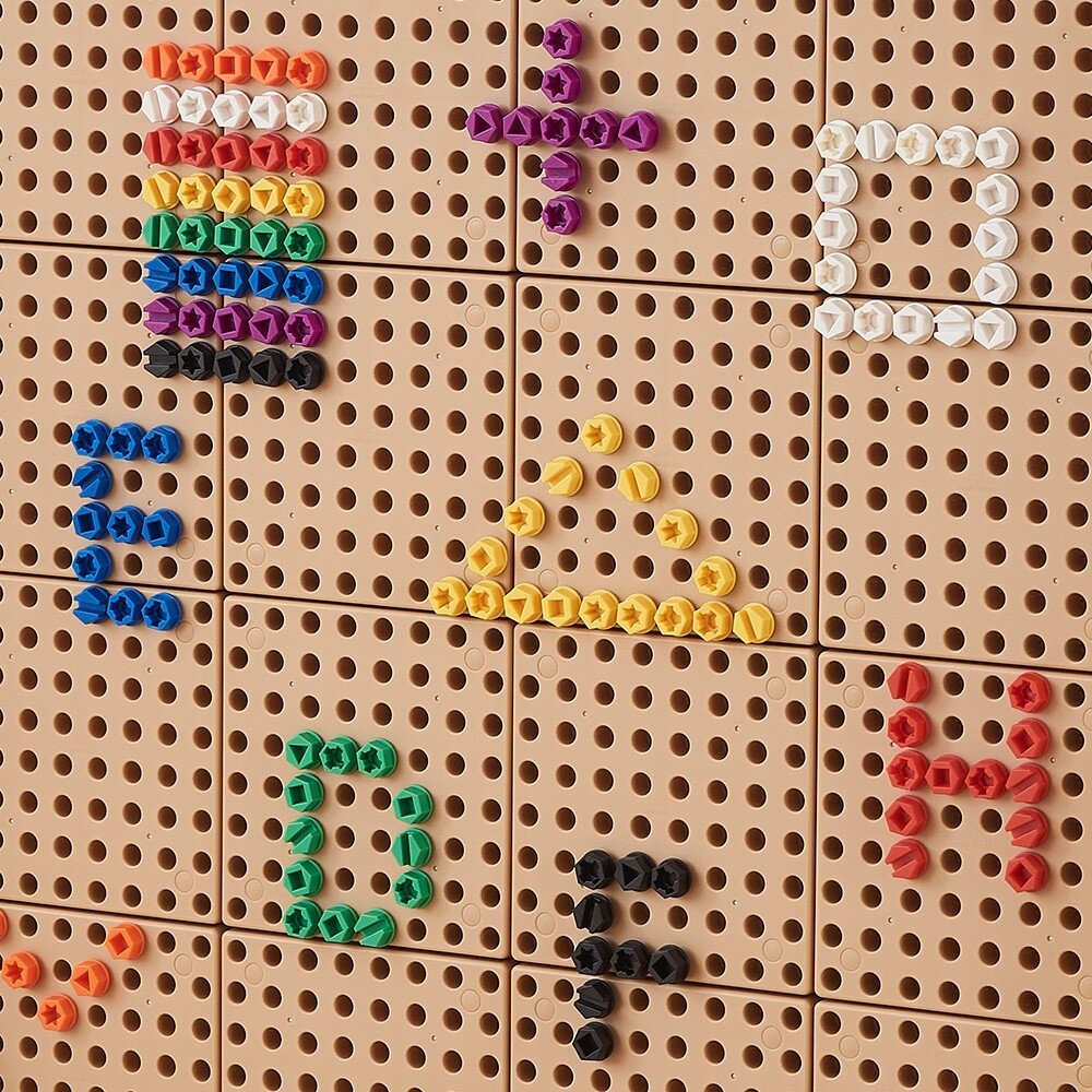 MASTERKIDZ Spalvoti varžteliai 5 formų kūrybinei STEM lentai 512 vnt. spalvų miksas 3 MASTERKIDZ Spalvoti varžteliai 5 formų kūrybinei STEM lentai 512 vnt. spalvų miksas 3