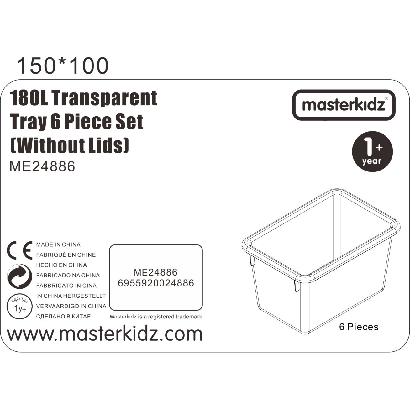 MASTERKIDZ Akriliniai konteineriai STEM lentos elementams 6 vnt. 6