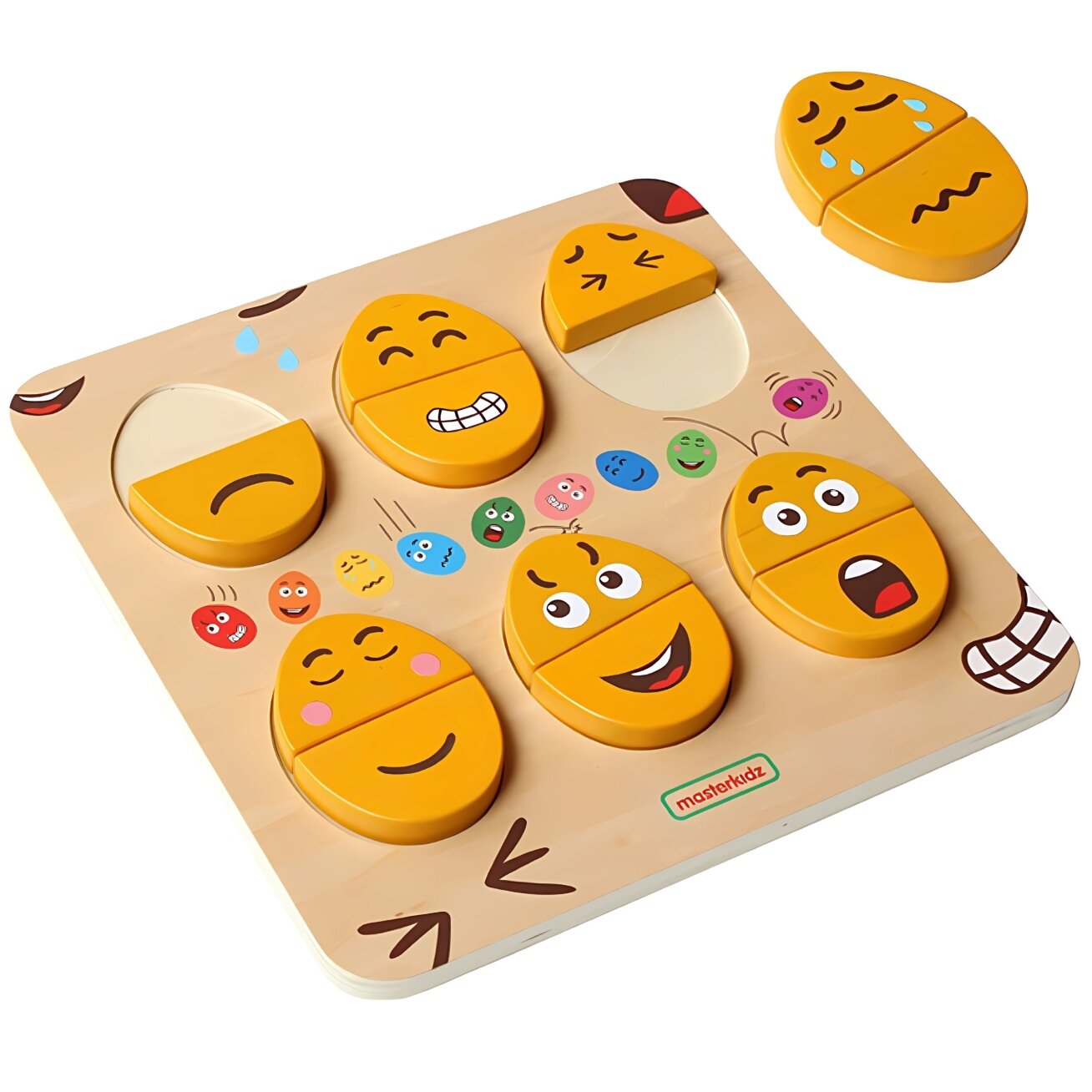 MASTERKIDZ Emocijų mokymosi lenta Mediniai kiaušiniai kokia nuotaika? Montessori 5 MASTERKIDZ Emocijų mokymosi lenta Mediniai kiaušiniai kokia nuotaika? Montessori 5