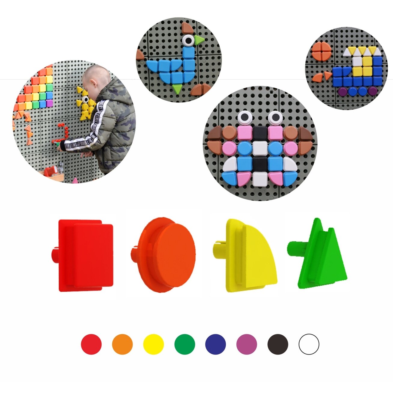 MASTERKIDZ Geometriniai elementai 8 spalvų 256 vnt. priedai STEM lentoms MASTERKIDZ Geometriniai elementai 8 spalvų 256 vnt. priedai STEM lentoms