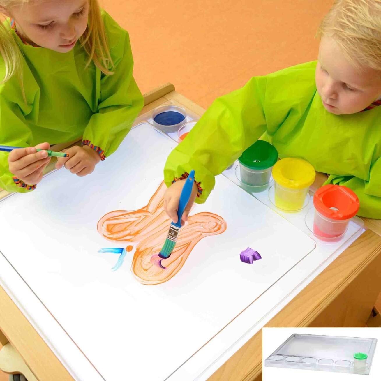 MASTERKIDZ Kvadratinis Montessori tapybos padėklas 1 MASTERKIDZ Kvadratinis Montessori tapybos padėklas 1