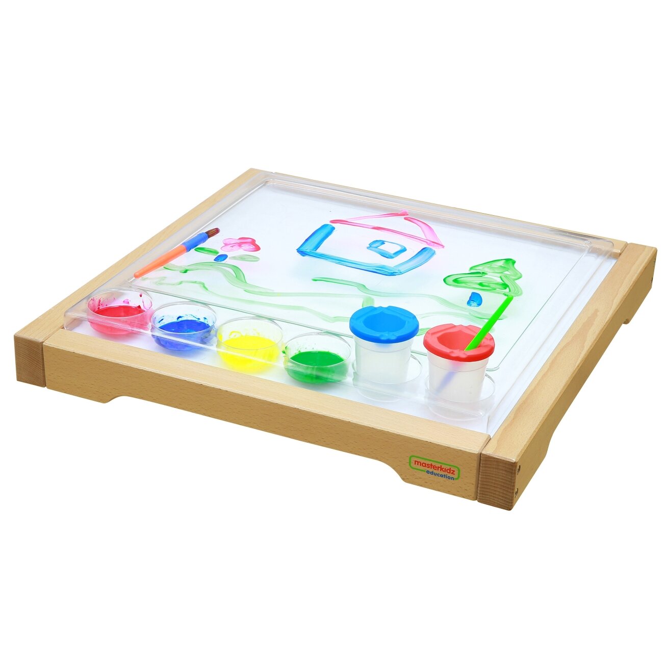 MASTERKIDZ Kvadratinis Montessori tapybos padėklas 4