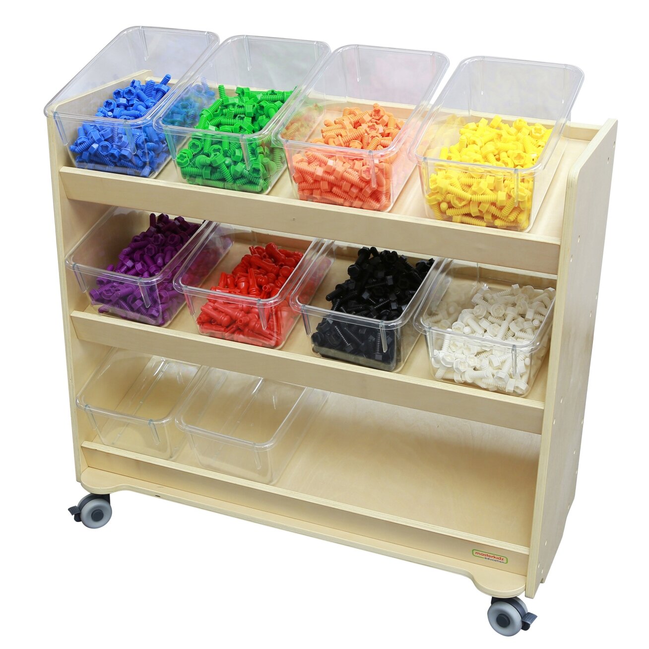 MASTERKIDZ lentyna ant ratukų – 3 lentynos STEM lentos priedams 800H x 800L 10