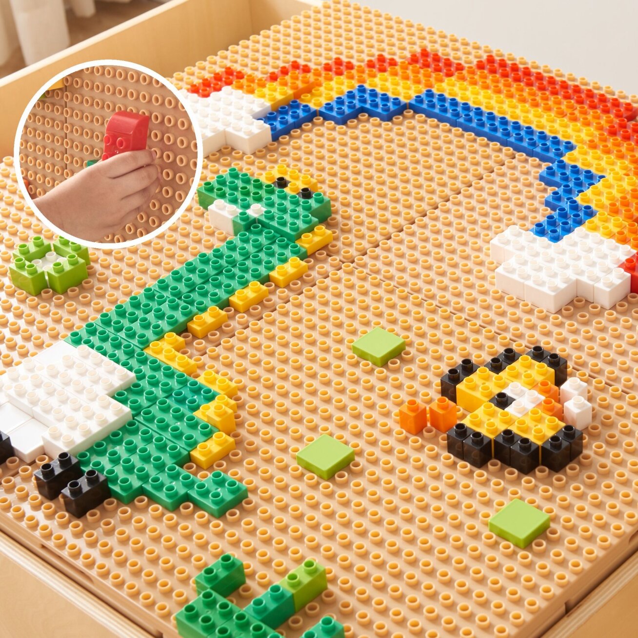 MASTERKIDZ Medinis edukacinis stalas + STEM WALL PRIEDAI + 135 kaladėlės 3