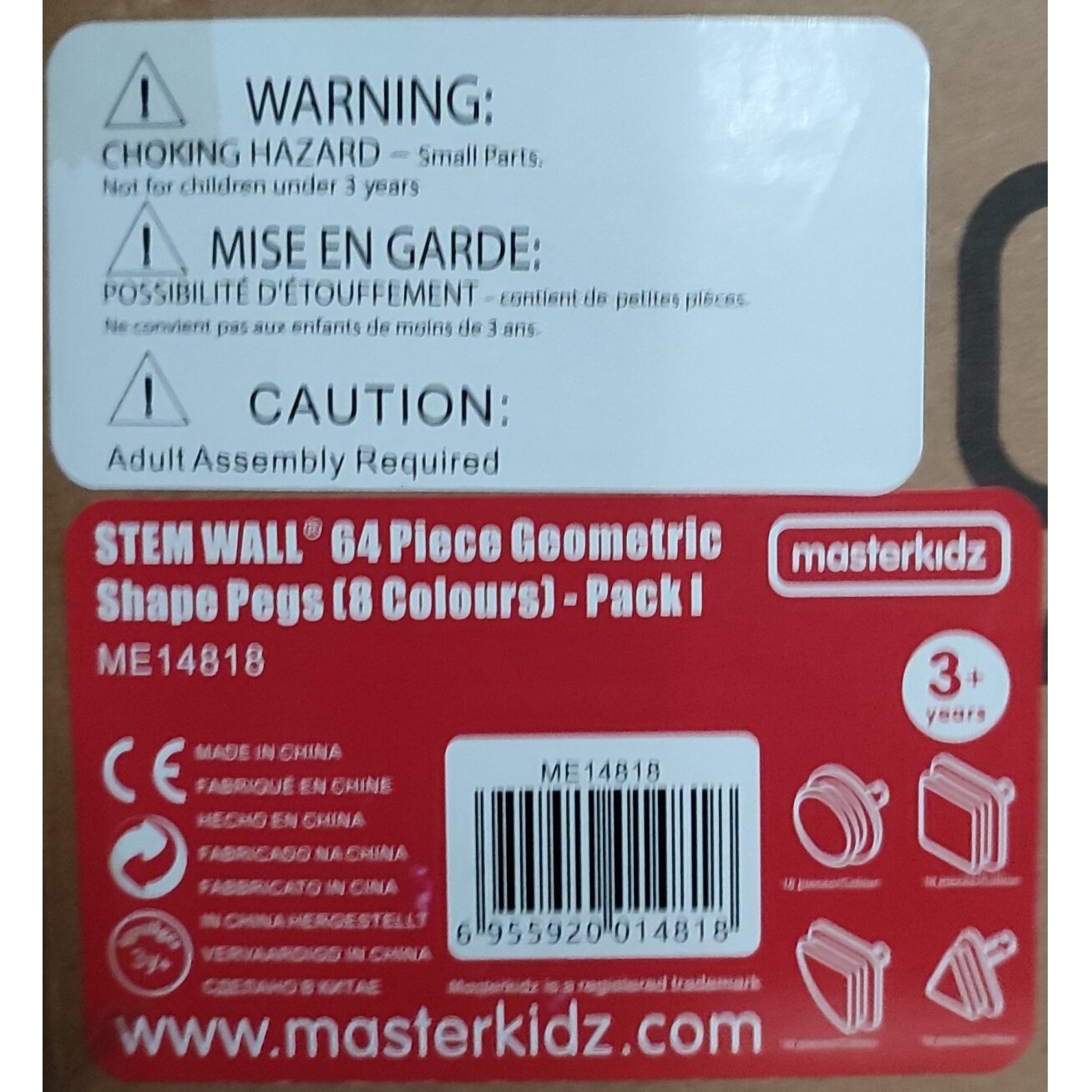 MASTERKIDZ Geometrinių figūrų formos žiedelių rinkinys 64 vnt. STEM lentoms 23