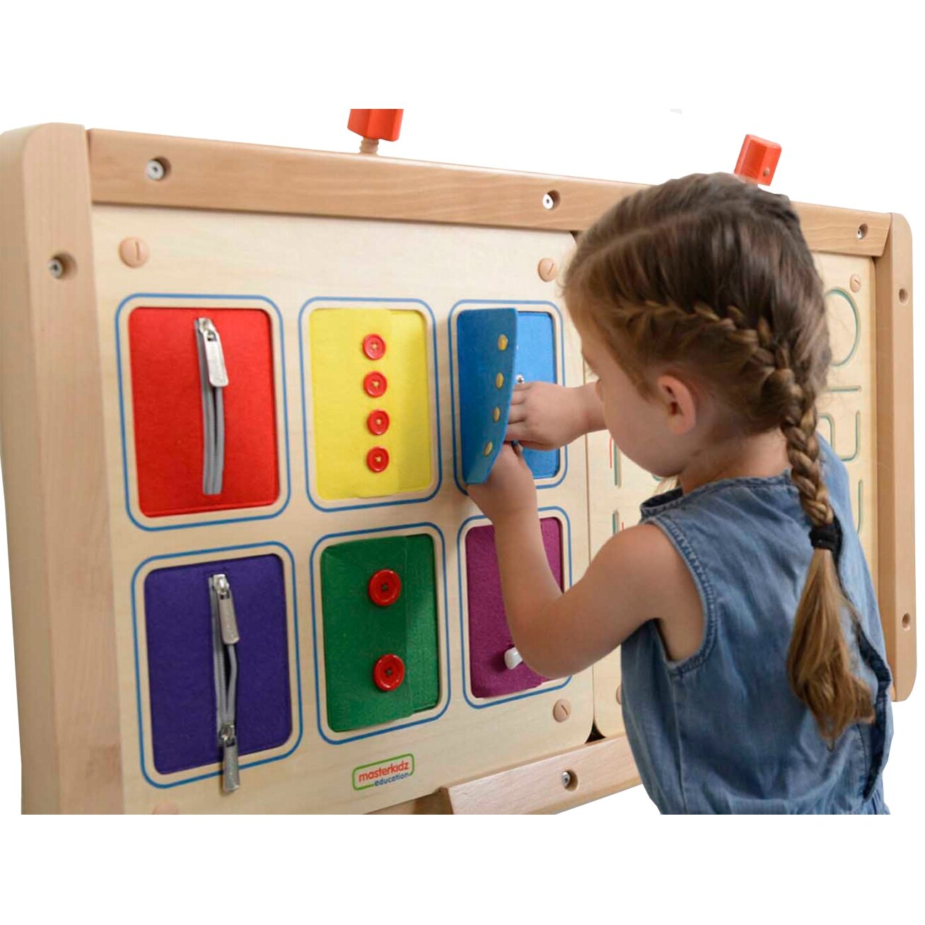 MASTERKIDZ Sieninė lenta Spynų užsegimas ir atsegimas Užtrauktukai Sagos Montessori 3 MASTERKIDZ Sieninė lenta Spynų užsegimas ir atsegimas Užtrauktukai Sagos Montessori 3