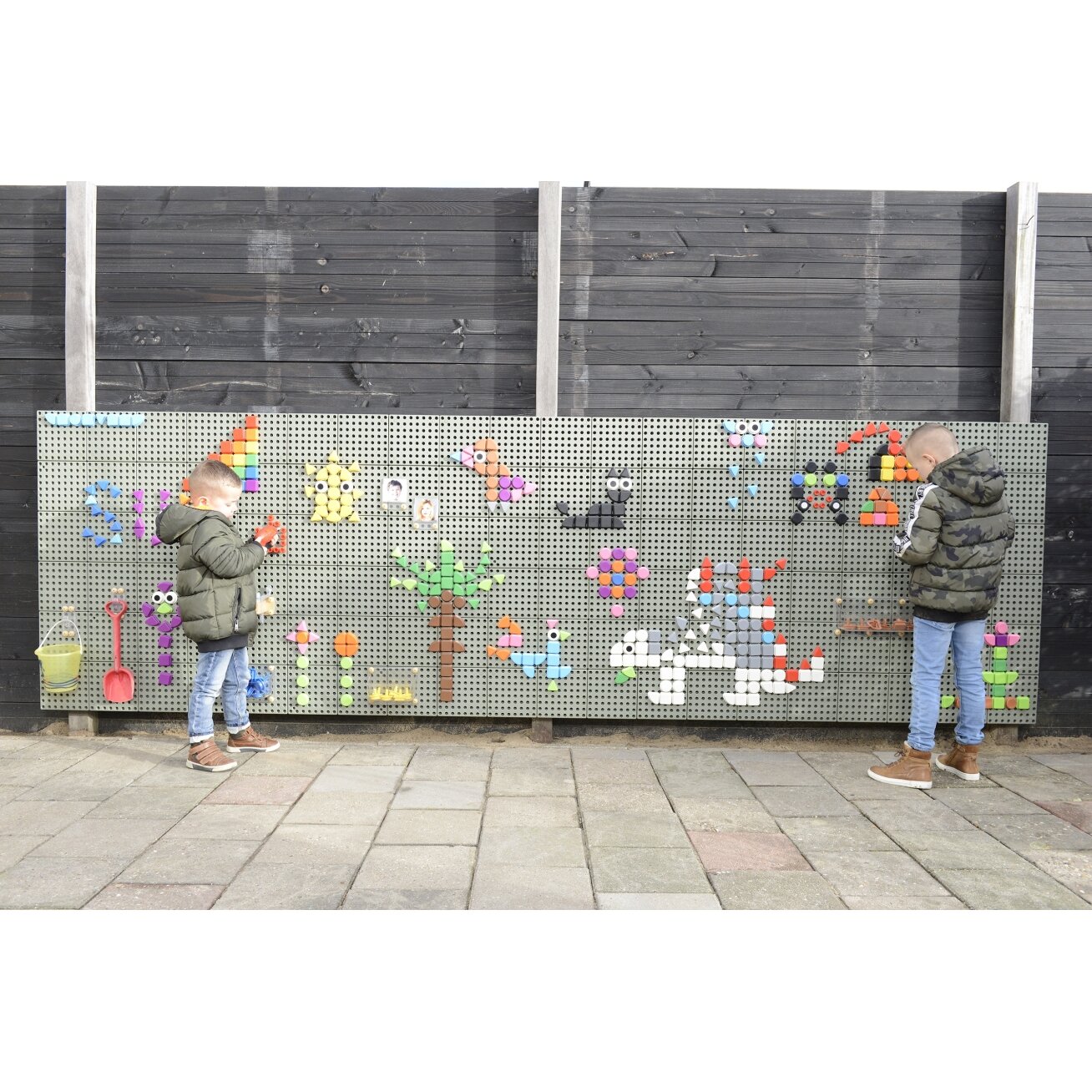 MASTERKIDZ Sieninis skydas Mokomoji lentelė Kūrybinė STEM Lauko lentelė Outdoor Rinkinys 2 vnt. 2