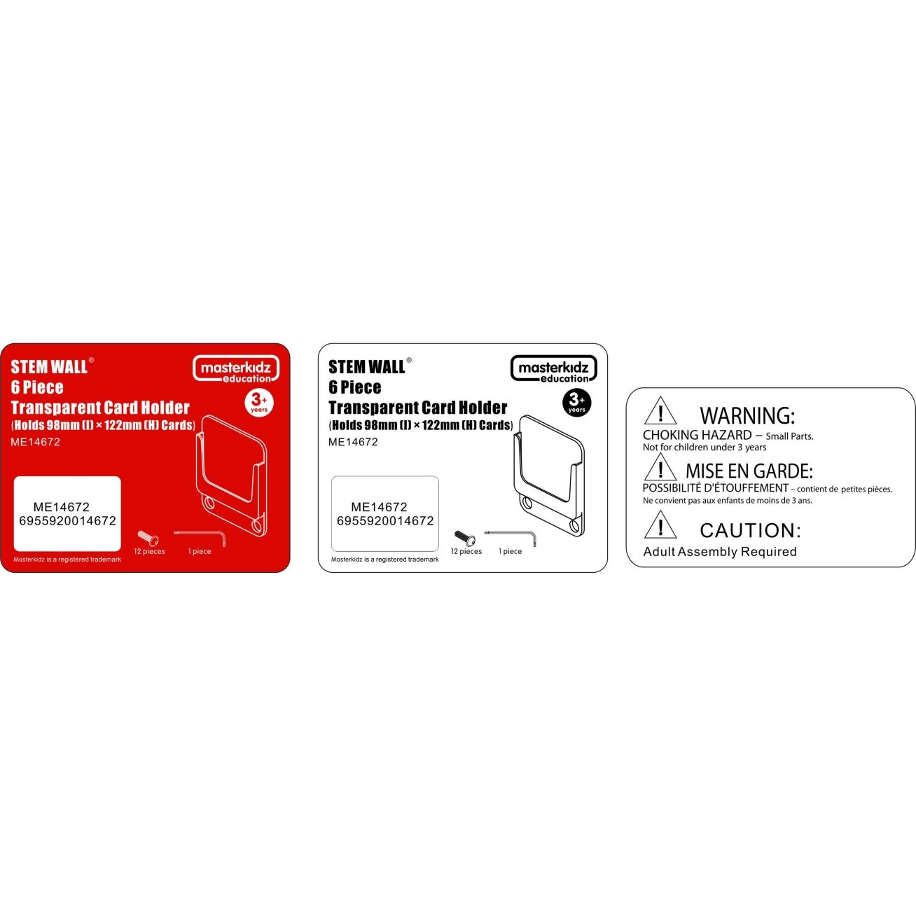 MASTERKIDZ Skaidri kišenėlė nuotraukoms, kortelėms, dėklas 6 vnt. 7