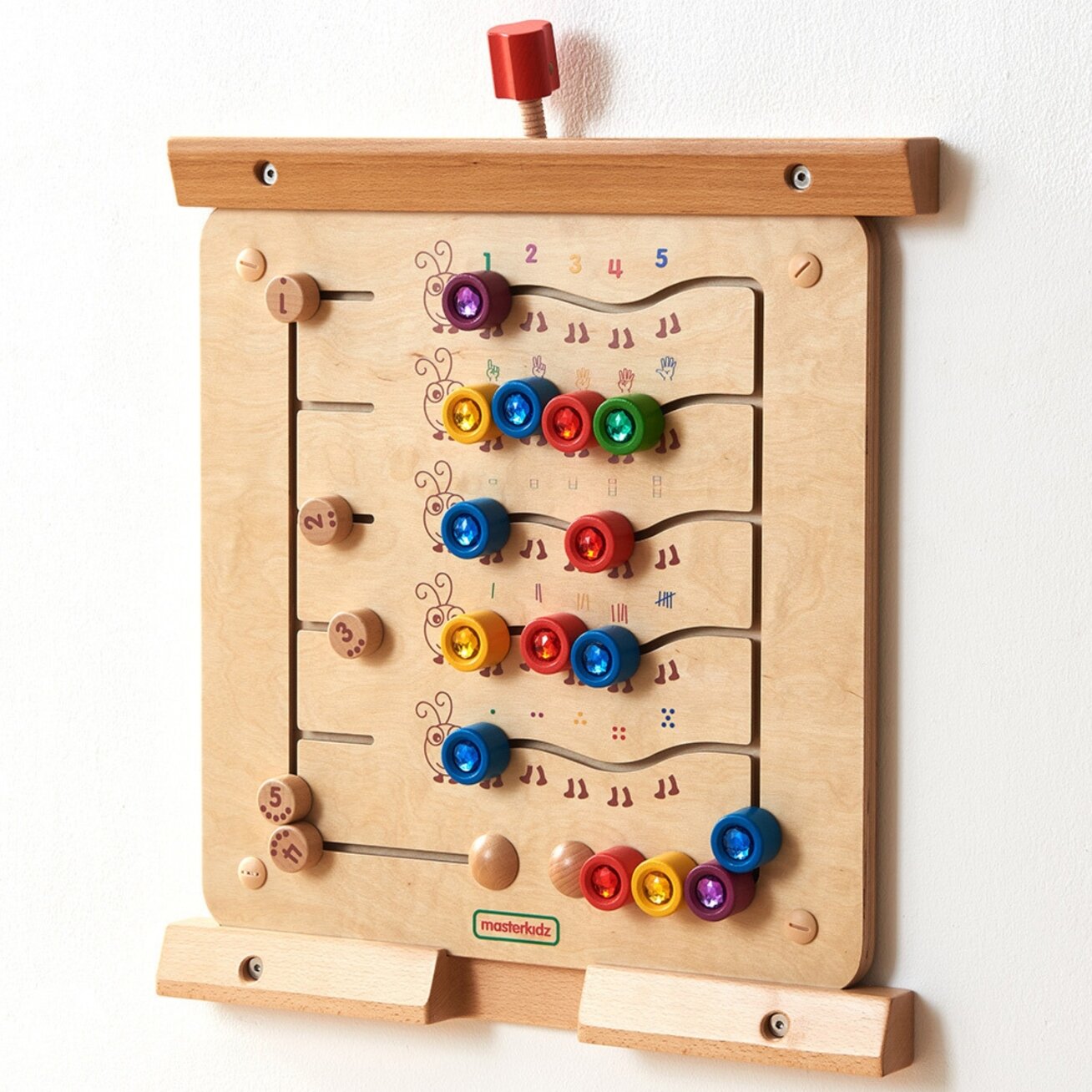 MASTERKIDZ Spalvoti vikšreliai – skaičių ir kiekių mokymasis – Montessori edukacinė sieninė lenta 2 MASTERKIDZ Spalvoti vikšreliai – skaičių ir kiekių mokymasis – Montessori edukacinė sieninė lenta 2