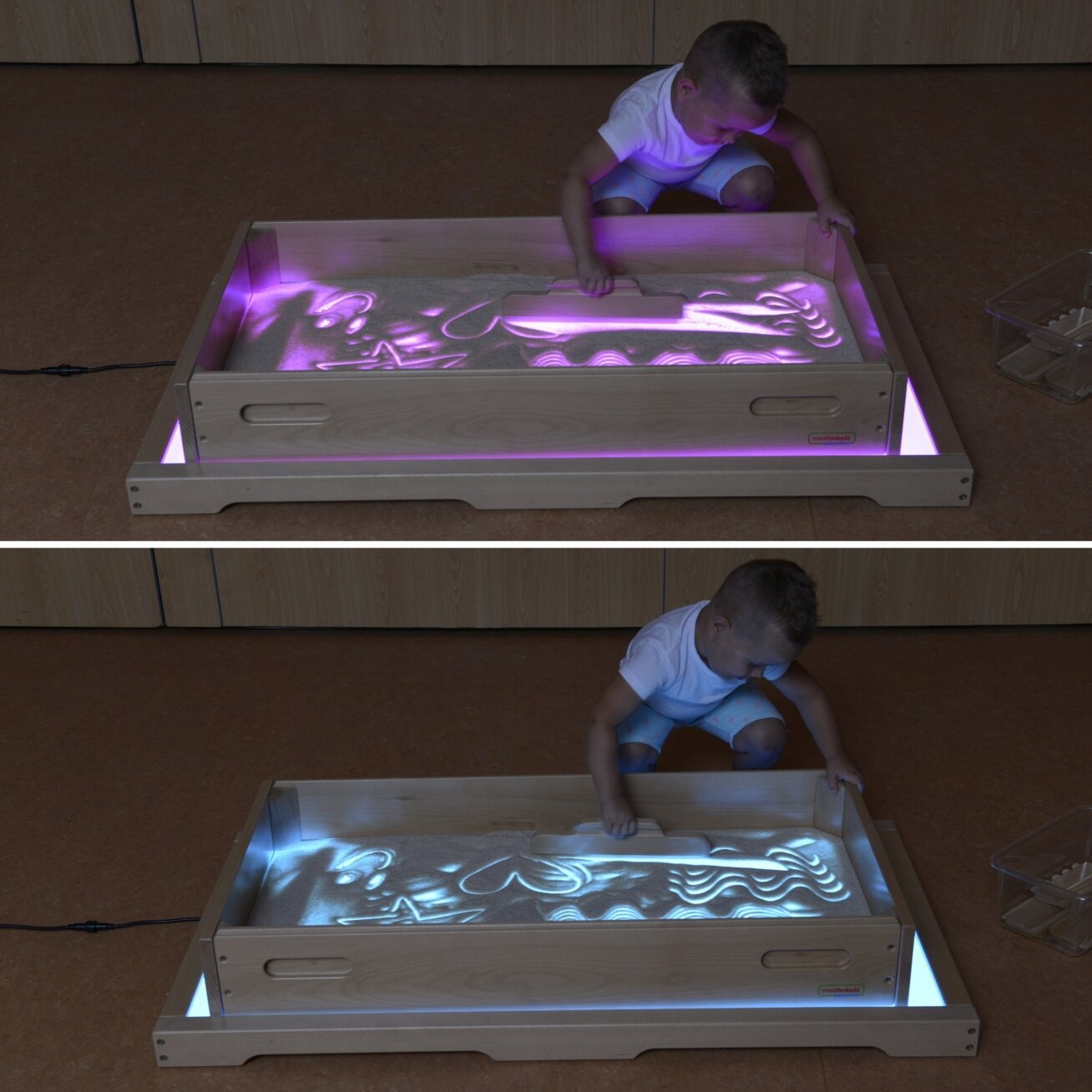 MASTERKIDZ Stačiakampis smėlio žaidimų padėklas LED šviesos paneliui STEM 6 MASTERKIDZ Stačiakampis smėlio žaidimų padėklas LED šviesos paneliui STEM 6