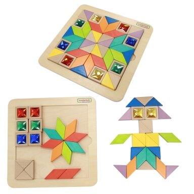 MASTERKIDZ Mozaikos dėlionė Spalvų ir formų pažinimui Tangram Montessori