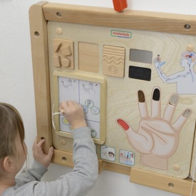 MASTERKIDZ Montessori edukacinė lenta – lytėjimo pojūtis