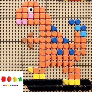 MASTERKIDZ Geometriniai elementai 8 spalvų 256 vnt. priedai STEM lentoms