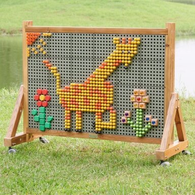 MASTERKIDZ Medinė XXL mokslinė kūrybinė STEM WALL lauko sienelė-lenta