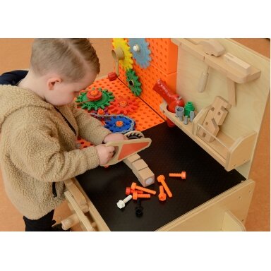 MASTERKIDZ Medinės dirbtuvės XXL Montessori STEM su įrankiais + priedai