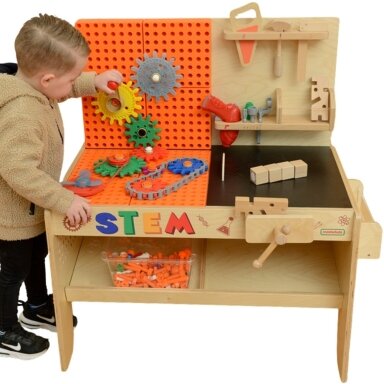 MASTERKIDZ Medinės dirbtuvės XXL Montessori STEM su įrankiais