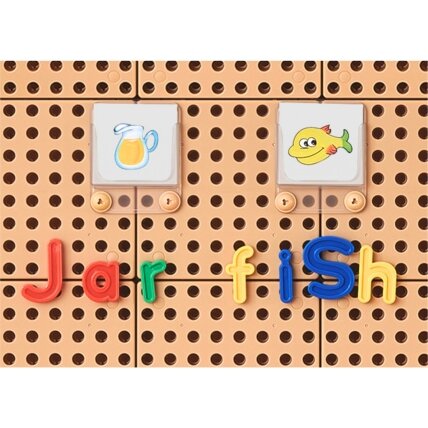 MASTERKIDZ Abėcėlė – didžiųjų ir mažųjų raidžių rinkinys sieniniams STEM paneliams 122 el. 2